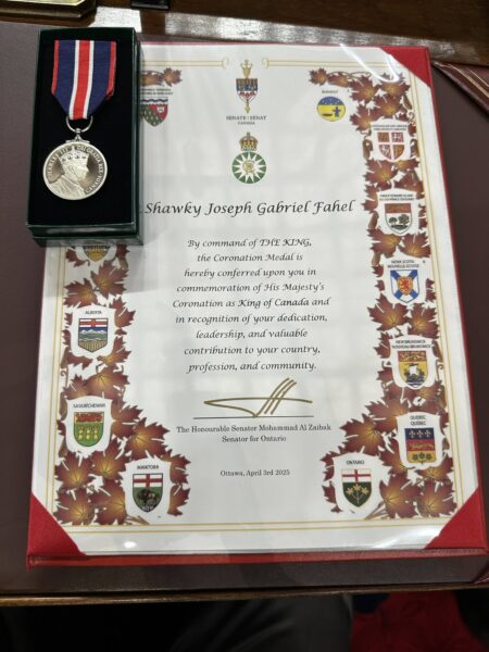 Shawky Fahel is Awarded the King Charles III Coronation Medal
